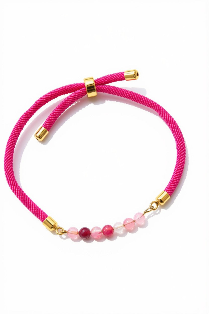 Pink Ombré Gemstone Rope Bracelet