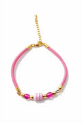 Pink Candy Stripe Glass Bracelet
