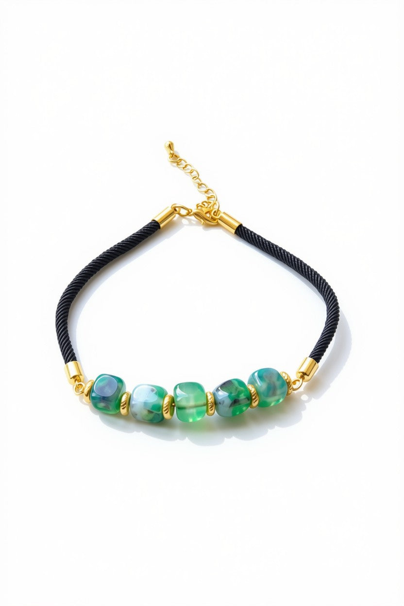 Tropical Waters Glass Rope Bracelet