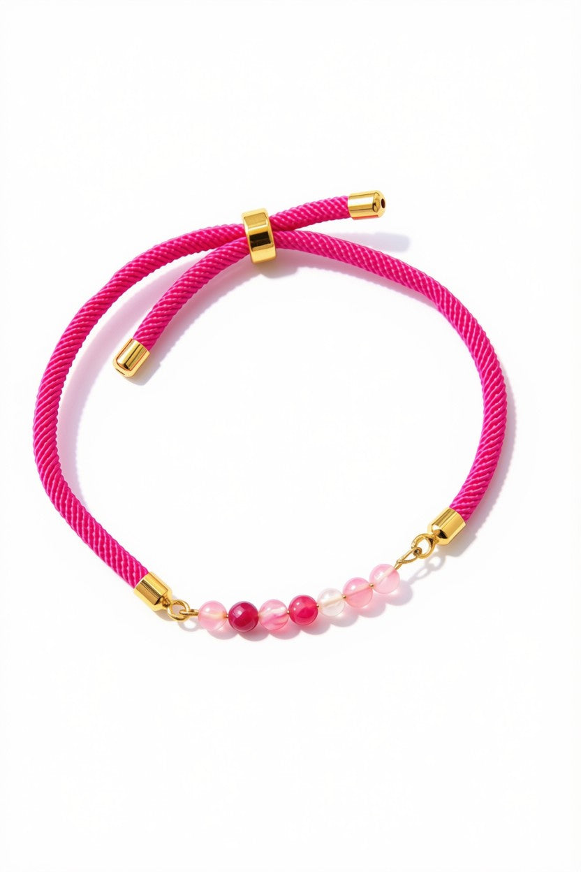 Pink Ombré Gemstone Rope Bracelet