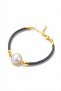 Luna Pearl Grey Rope Bracelet
