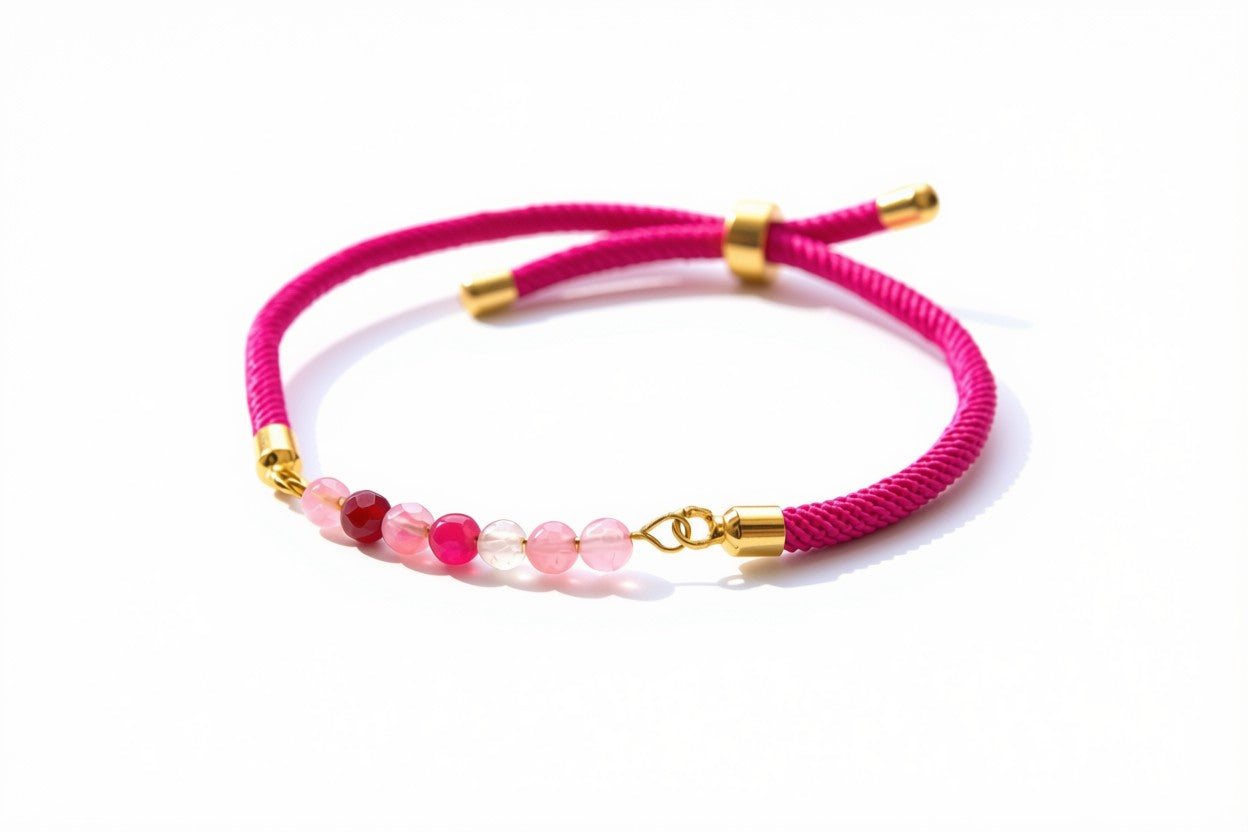 Pink Ombré Gemstone Rope Bracelet