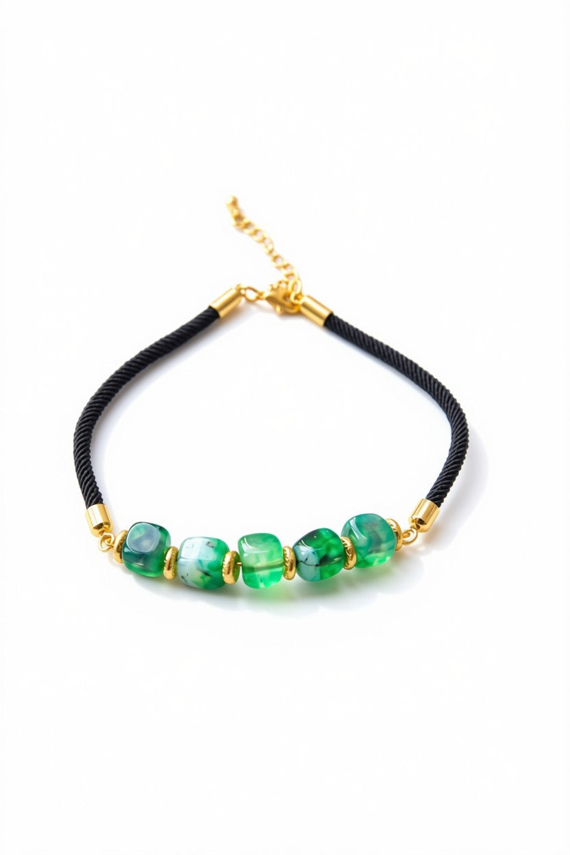 Tropical Waters Glass Rope Bracelet
