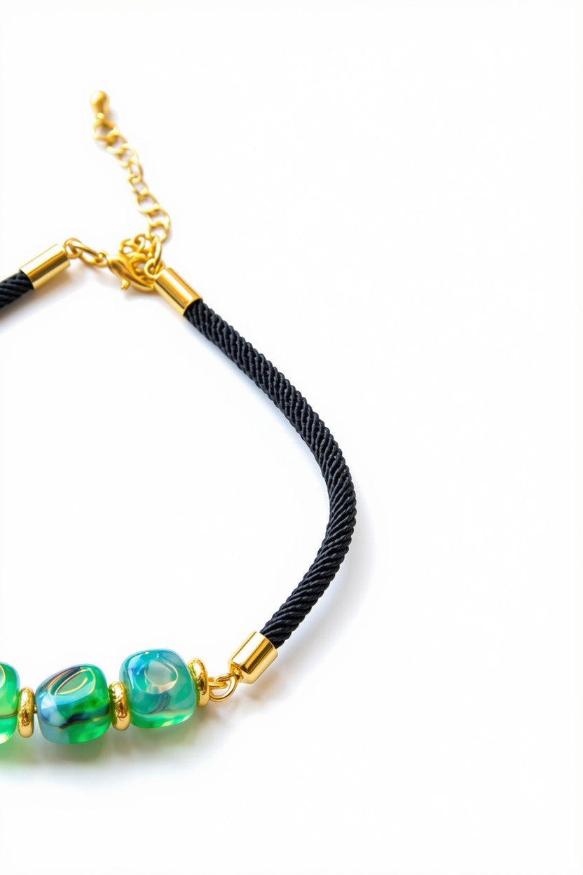 Tropical Waters Glass Rope Bracelet